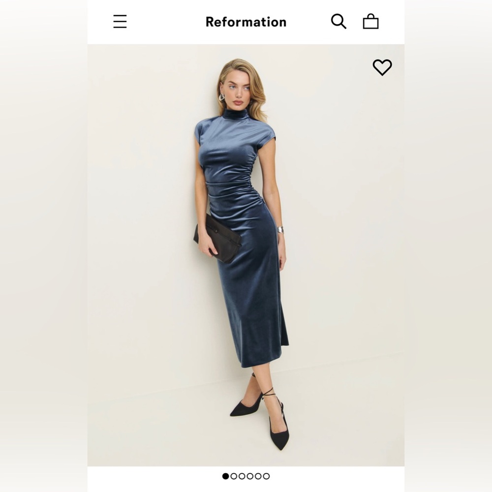 Colin Knit Dress in blue velvet. Winter 2024/ 2025 style. Sold out online.